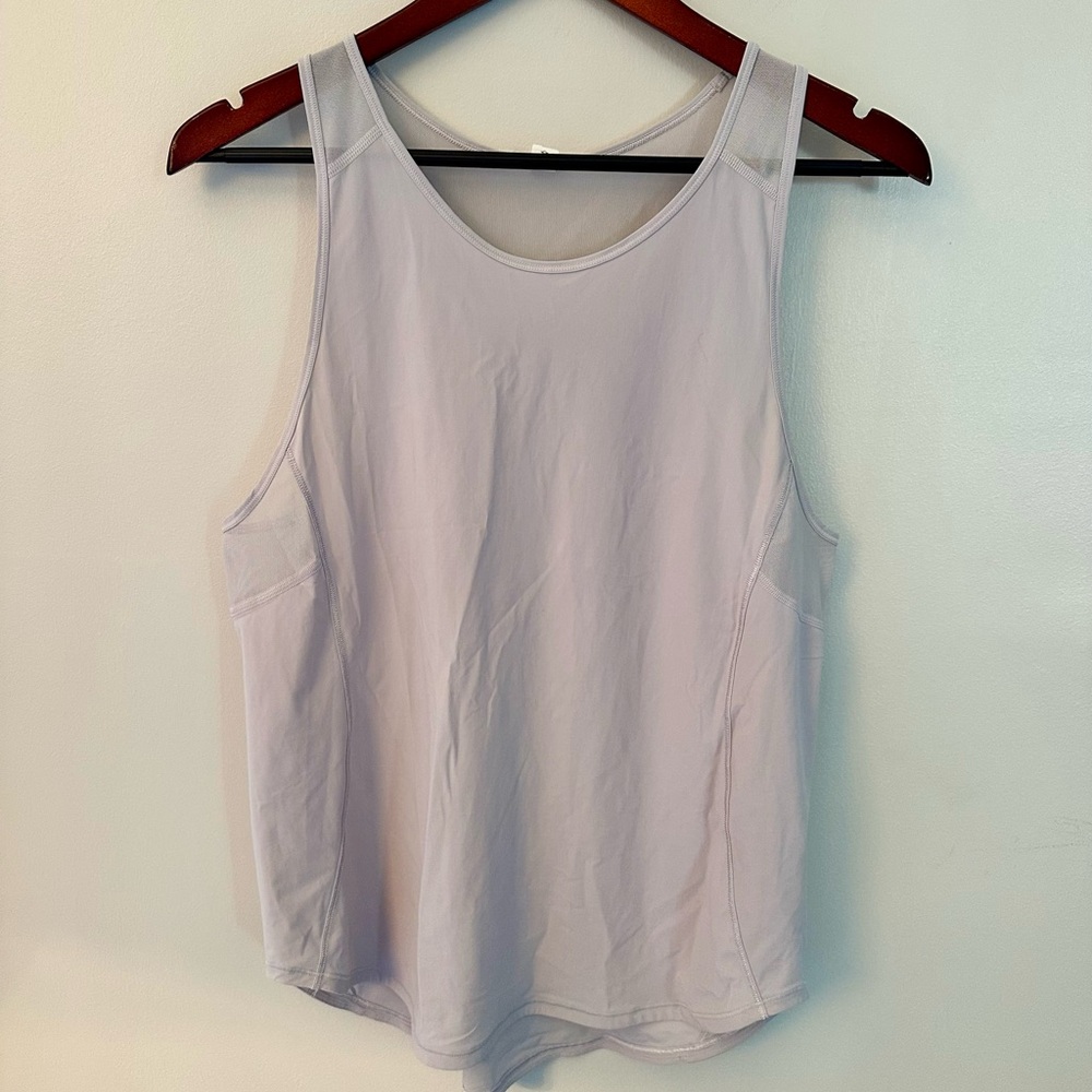 Lululemon Sculpt Lavender/gray Performance Tank Top with Mesh back Sz 8